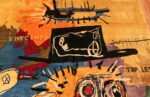 Close Up Modern Basquiat Inspired Art Rug 70550 by Nazmiyal NYC