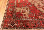 Corner Of Geometric Antique Persian Serapi Rug 70522 by Nazmiyal NYC