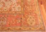 Corner Of Geometric Antique Turkish Oushak Rug 70520 by Nazmiyal NYC