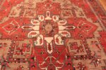 Medallion Of Geometric Antique Persian Serapi Rug 70522 by Nazmiyal NYC