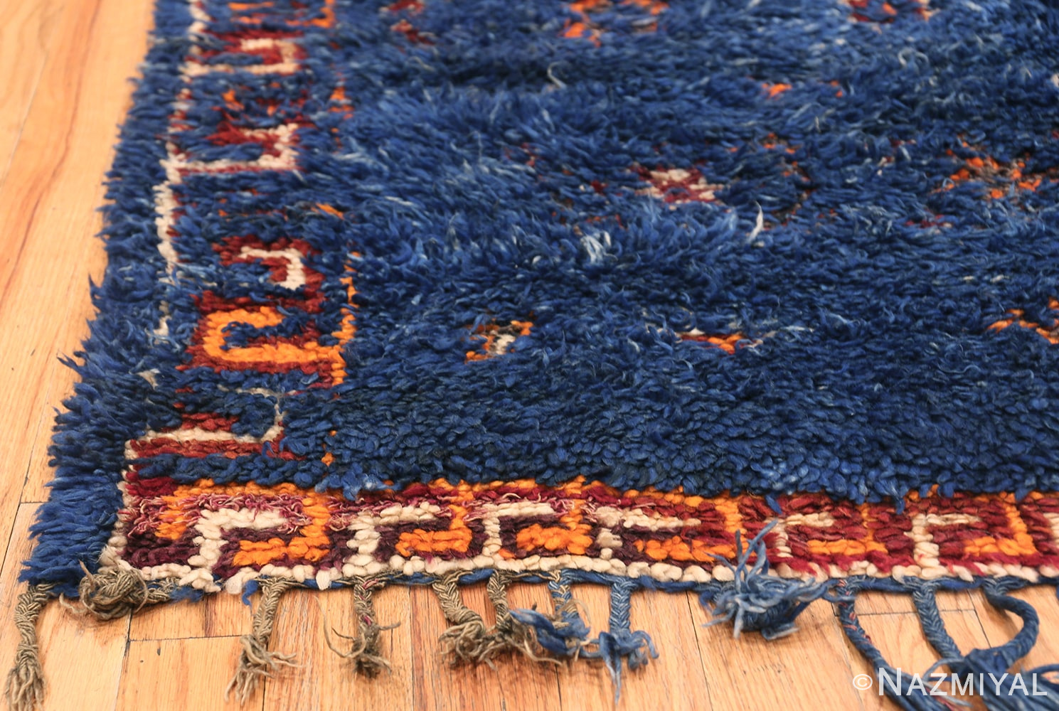 Beautiful Vintage Berber Moroccan Blue Rug 70535 by Nazmiyal