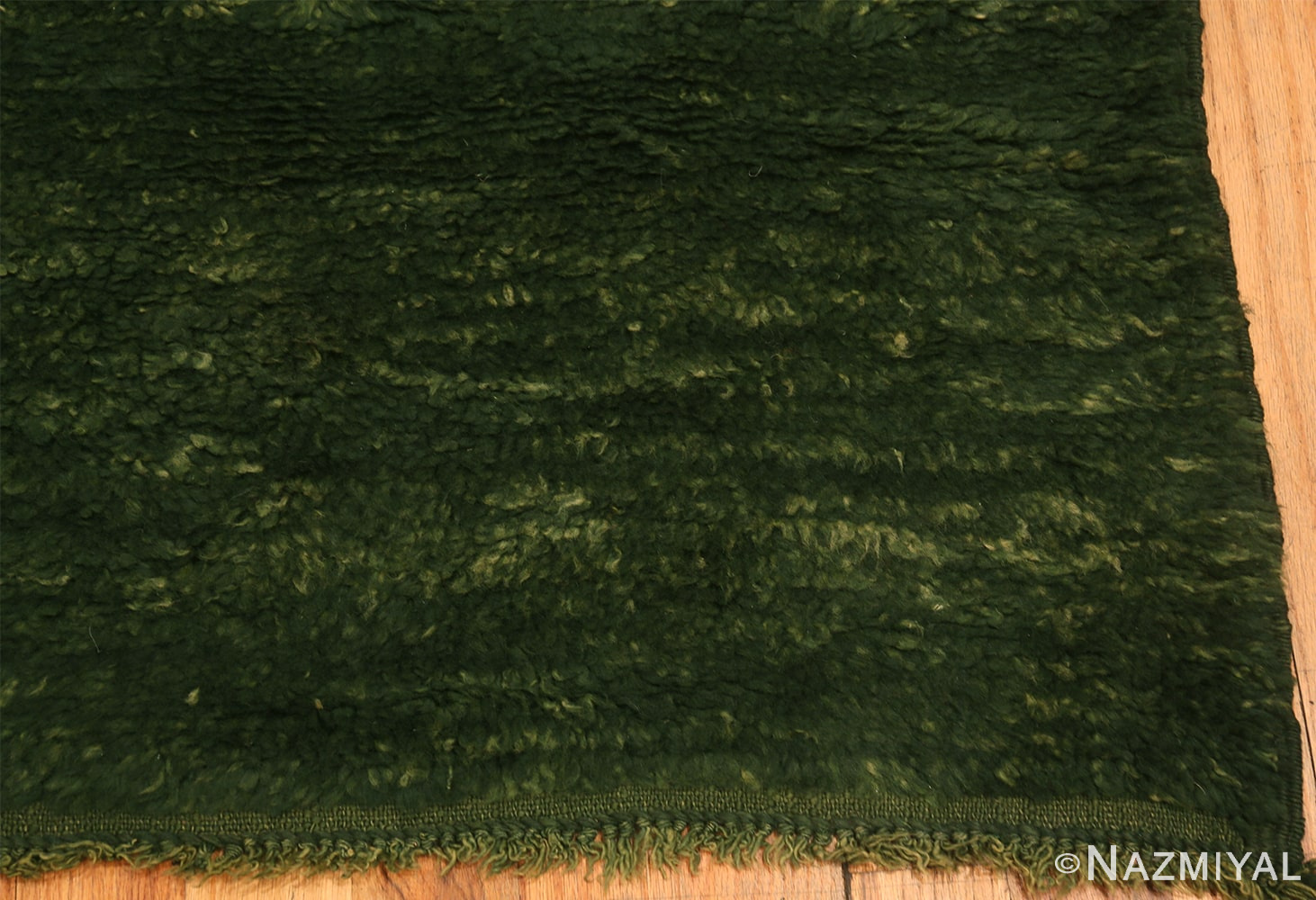 Corner Of Vintage Moroccan Emerald Green Rug 70542 by Nazmiyal NYC