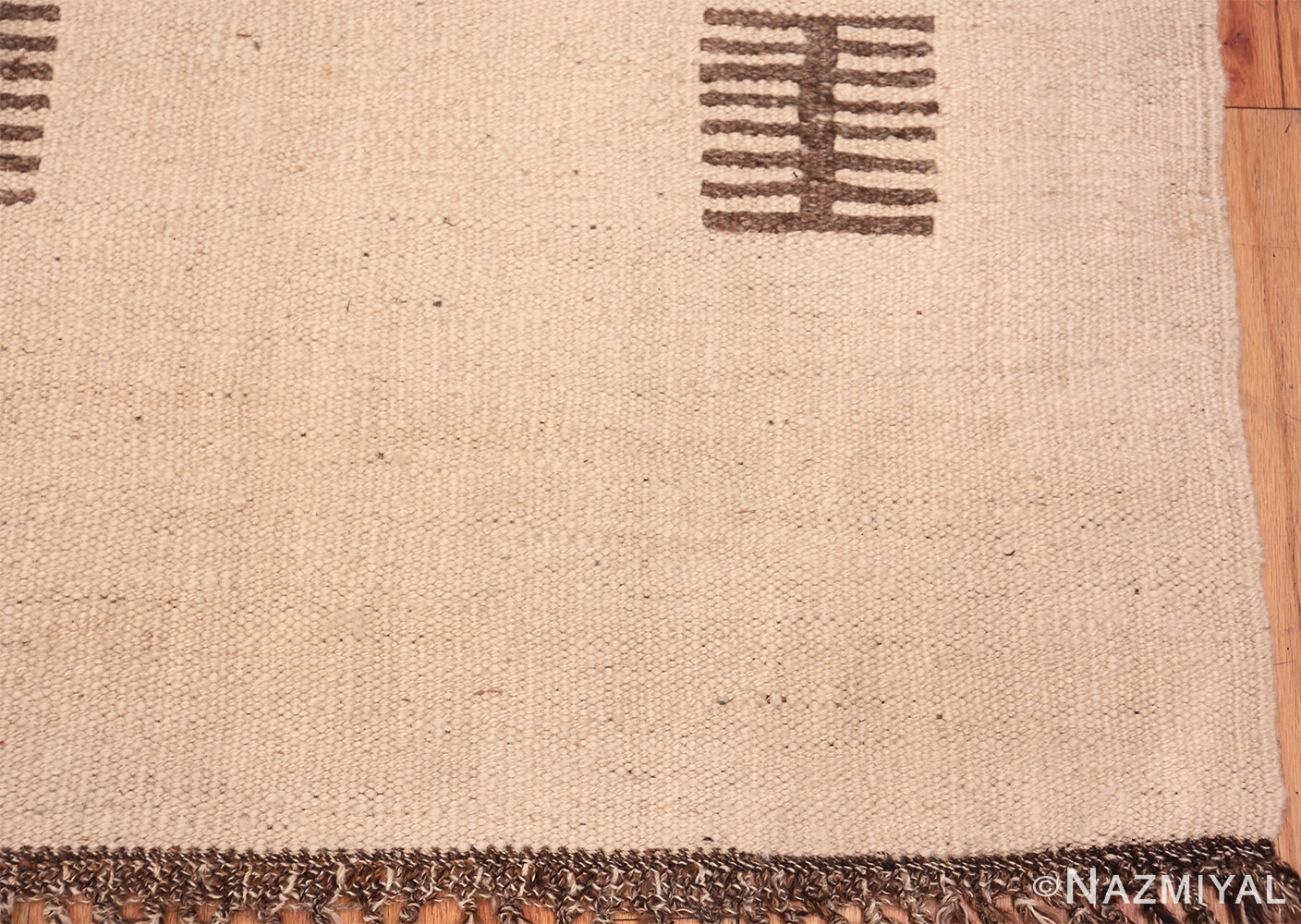 Corner Of Vintage Scandinavian Swedish Kilim Rug 70525 by Nazmiyal NYC