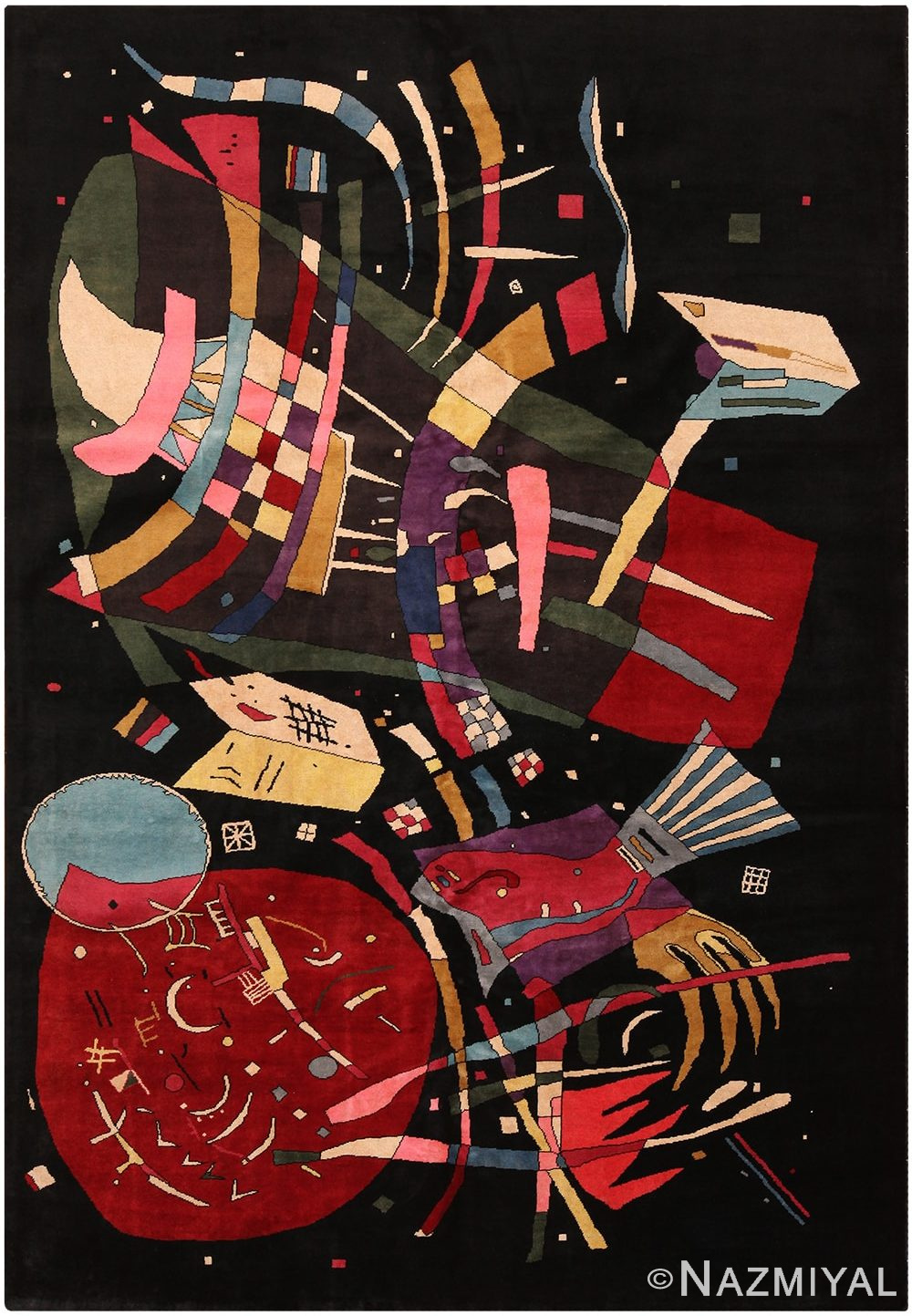 Modern Kandinsky Inspired Art Rug 70551 by Nazmiyal NYC