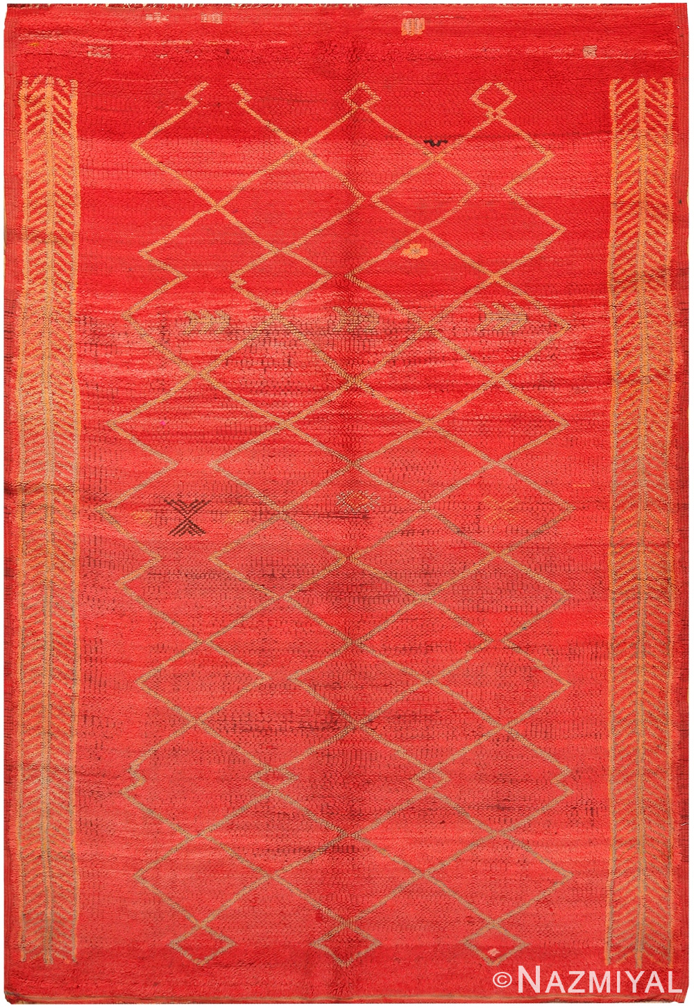 Vintage Moroccan Red Rug 70536 by Nazmiyal NYC