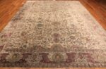 Whole View Of Antique Persian Floral Kashan Rug 70554 by Nazmiyal NYC