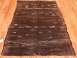 Whole View Of Vintage Moroccan Brown Kilim Rug 70540 by Nazmiyal NYC