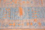 Border Of Modern Blue Floral Oushak Rug 60075 by Nazmiyal NYC