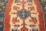 Close Up Large Blue Antique Persian Bakshaish Rug 70523 by Nazmiyal NYC