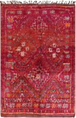 Geometric Folk Art Vintage Moroccan Rug 70562 by Nazmiyal NYC