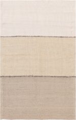 Ivory Soft Modern Persian Flat Weave Rug 60102 by Nazmiyal NYC
