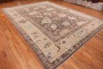 Side View Of Modern Floral Oushak Rug 60074 by Nazmiyal NYC