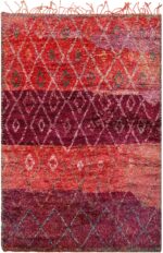 Vintage Moroccan Geometric Purple Rug 70559 by Nazmiyal NYC
