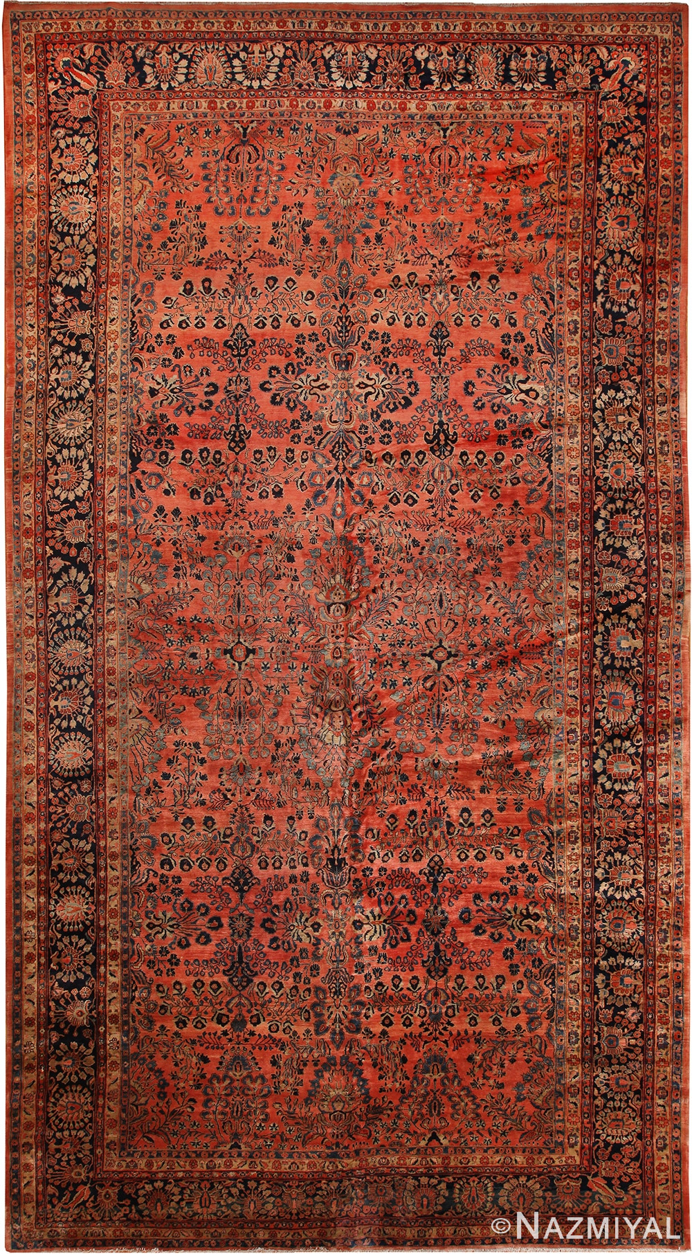 Large Antique Persian Sarouk Rug 70575 by Nazmiyal NYC