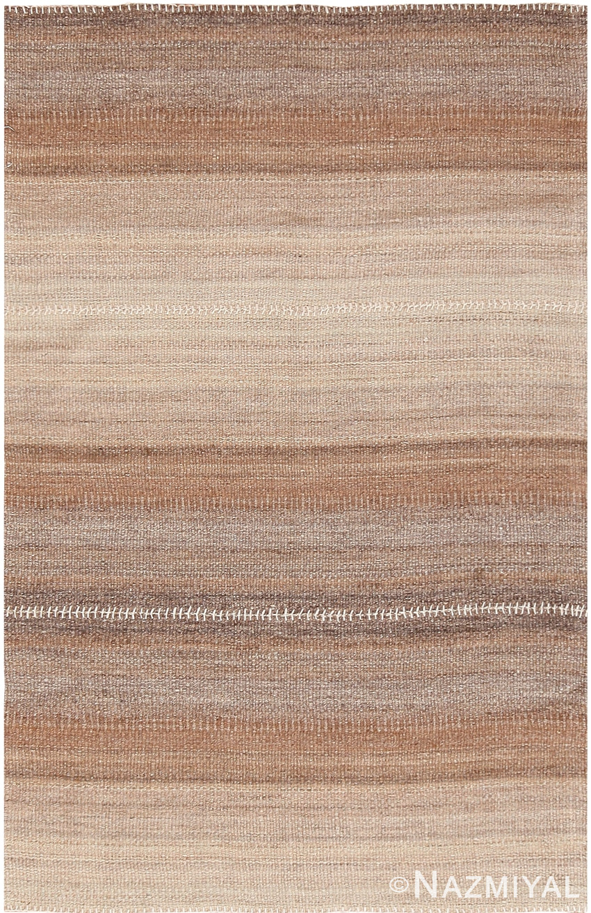Soft Brown Modern Persian Kilim Rug 60092 by Nazmiyal NYC