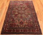Whole View Of Antique Persian Floral Isfahan Rug 70476 by Nazmiyal NYC