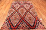 Whole View Of Folk Art Vintage Geometric Moroccan Rug 70560 by Nazmiyal NYC