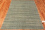 Whole View Of Green Modern Persian Kilim Rug 60086 by Nazmiyal NYC