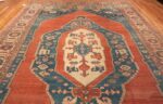 Whole View Of Large Blue Antique Persian Bakshaish Rug 70523 by Nazmiyal NYC