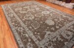 Whole View Of Large Modern Floral Oushak Rug 60073 by Nazmiyal NYC