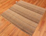 Whole View Of Small Brown Modern Persian Kilim Rug 60093 by Nazmiyal NYC