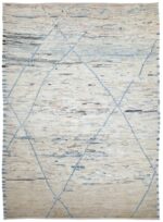 Beige Berber Design Modern Moroccan Style Afghan Rug 60161 by Nazmiyal NYC
