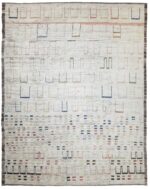 Beige Modern Moroccan Style Afghan Rug 60117 by Nazmiyal NYC