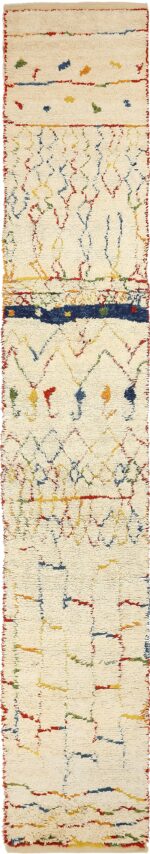 Berber Design Modern Moroccan Style Afghan Runner Rug 60189 by Nazmiyal NYC