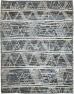 Blue and Grey Modern Moroccan Style Afghan Rug 60137 by Nazmiyal NYC