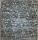 Brown and Blue Modern Moroccan Style Afghan Rug 60186 by Nazmiyal NYC
