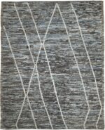 Brown and Grey Modern Moroccan Style Afghan Rug 60185 by Nazmiyal NYC