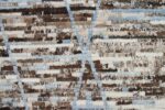 Close Up Beige and Brown Modern Moroccan Style Afghan Rug 60184 by Nazmiyal NYC
