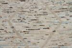 Close Up Beige Modern Moroccan Style Afghan Runner Rug 60188 by Nazmiyal NYC