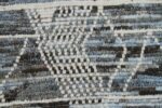 Close Up Blue and Grey Modern Moroccan Style Afghan Rug 60137 by Nazmiyal NYC