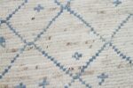 Close Up Cream Modern Moroccan Style Afghan Rug 60124 by Nazmiyal NYC