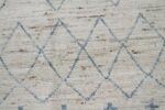 Close Up Cream Modern Moroccan Style Afghan Rug 60154 by Nazmiyal NYC