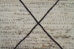 Close Up Geometric Beige Modern Moroccan Style Afghan Rug 60151 by Nazmiyal NYC