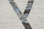 Close Up Geometric Ivory Modern Moroccan Style Afghan Rug 60115 by Nazmiyal NYC