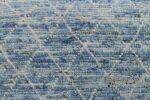Close Up Light Blue Modern Moroccan Style Afghan Runner Rug 60146 by Nazmiyal NYC