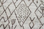 Close Up Light Cream Modern Moroccan Style Afghan 60126 by Nazmiyal NYC