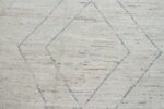 Close Up Soft Cream Modern Moroccan Style Afghan Rug 60116 by Nazmiyal NYC