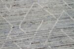 Close Up Soft Grey Modern Moroccan Style Afghan Rug 60139 by Nazmiyal NYC