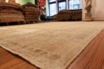 Corner View Of Vintage Worn Distressed Shabby Chic Turkish Sivas Rug 49696 by Nazmiyal NYC