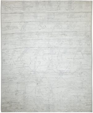 Cream Berber Modern Moroccan Style Afghan Rug 60179 by Nazmiyal NYC