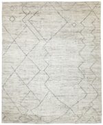 Geometric Cream Modern Moroccan Style Afghan Rug 60123 by Nazmiyal NYC