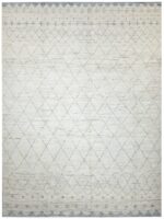 Cream Modern Moroccan Style Afghan Rug 60154 by Nazmiyal NYC