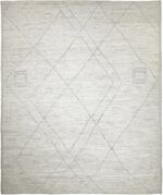 Cream Modern Moroccan Style Afghan Rug 60175 by Nazmiyal NYC