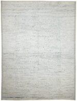 Cream Modern Moroccan Style Afghan Rug 60149 by Nazmiyal NYC