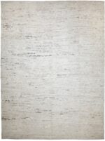 Cream Room Size Modern Moroccan Style Afghan Rug 60169 by Nazmiyal NYC