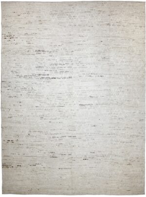 Cream Room Size Modern Moroccan Style Afghan Rug 60169 by Nazmiyal NYC